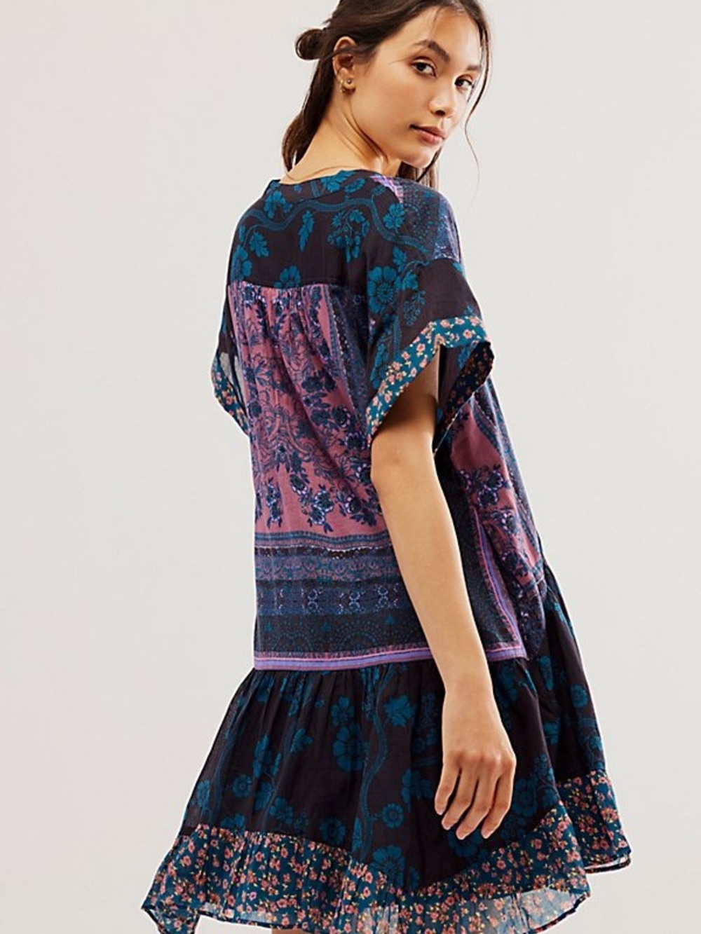 Agnes Printed Mini Dress in Midnight Combo - Picture 3 of 3